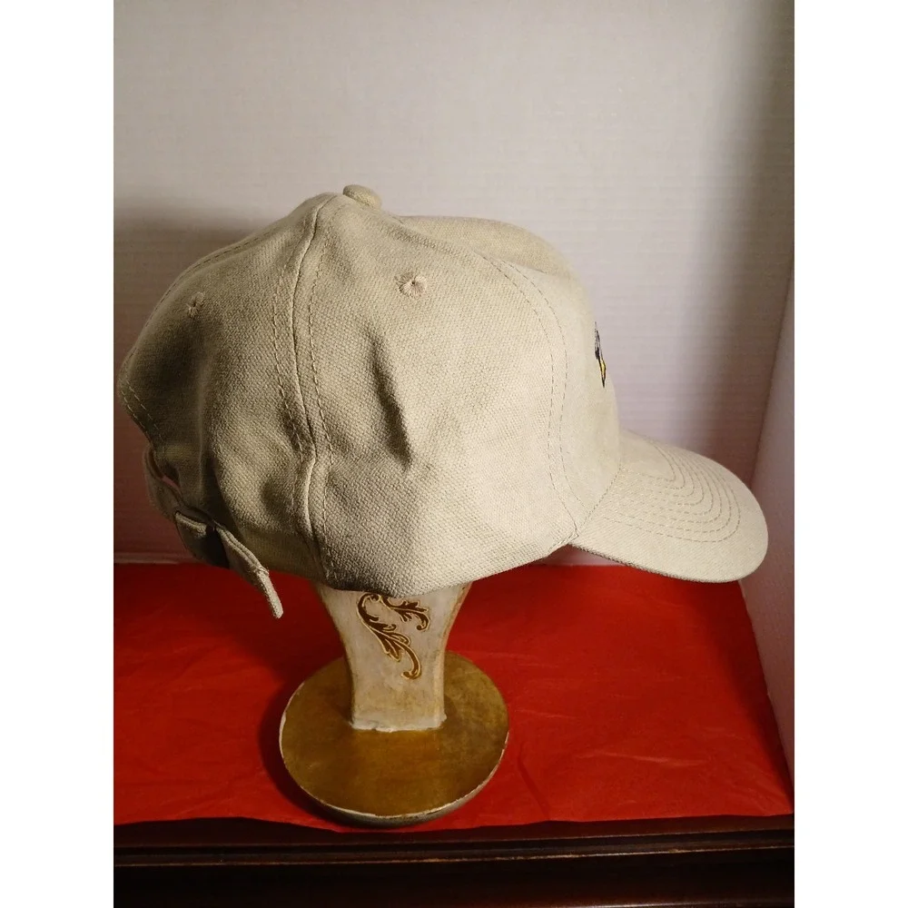 P.K Moyer & Sons Construction Cap  Adjustable Snap Strap American Flag Tan Men's